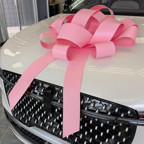CarBowz Giant 30" Pink Car Bow - Non-Scratch Magnet & Weather-Resistant Vinyl Decor