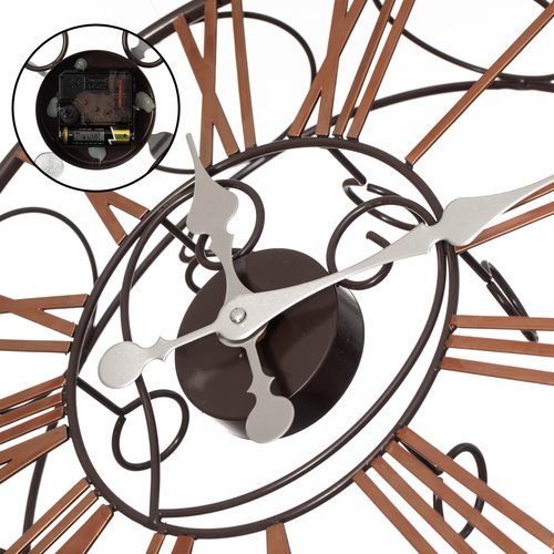 Vintiquewise Wall-Mounted Clock Design Wine Holder with Stemware Rack - Unique Shelf for Champagne, White & Red Wine Organizer with 4 Glass Holders, Wine Bottle Display for Home, Kitchen and Bar Decor
