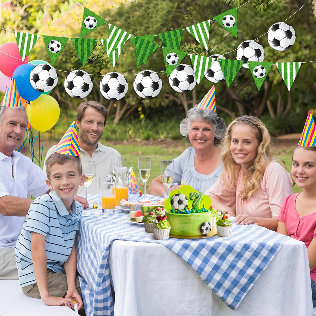Soccer Happy Birthday Banner Soccers Sports Paper Garland Soccer Pennant Bunting Flag Decor Soccers Happy Birthday Party Decorations for Kids Boys and Girls Sports Football Birthdays Party Supplies