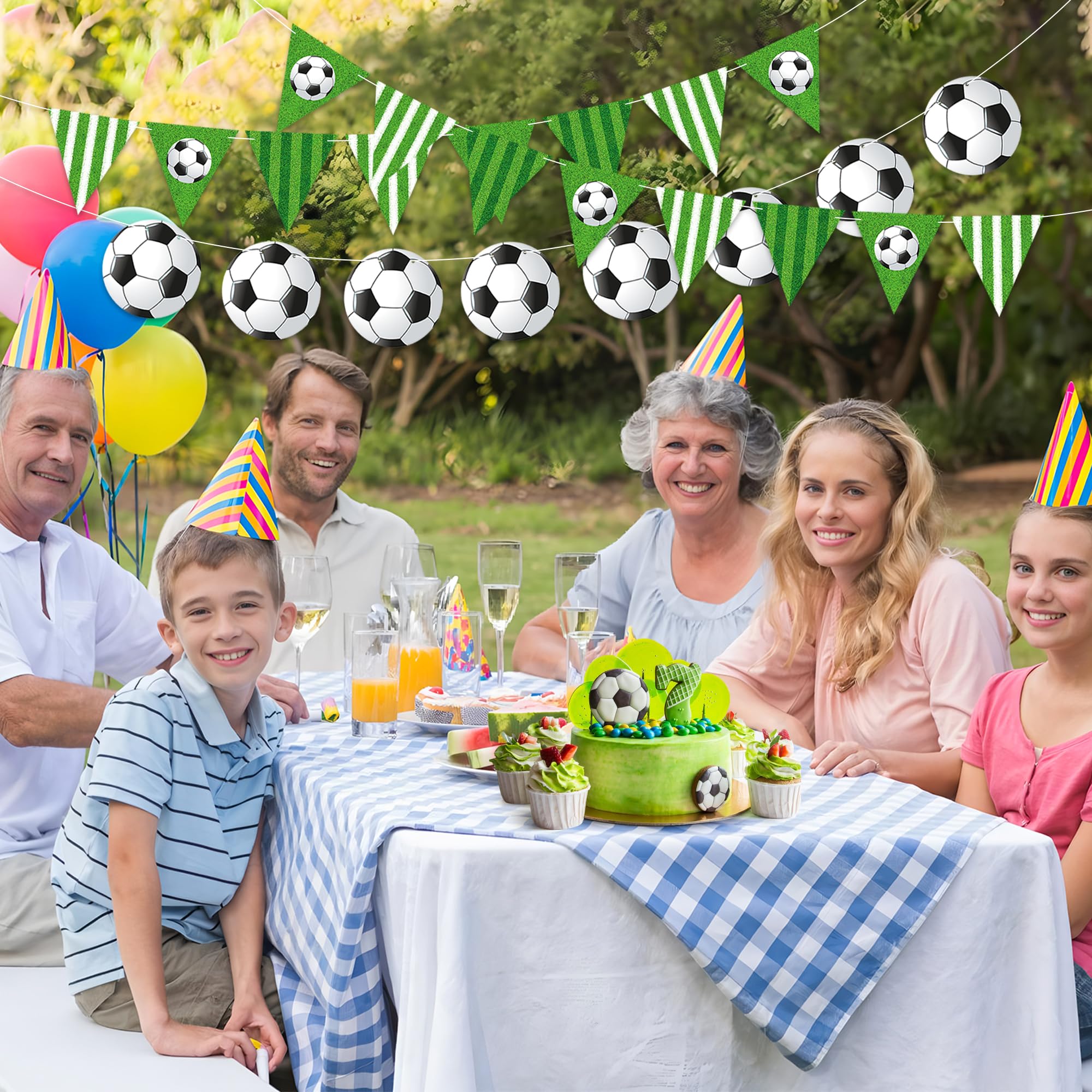 Soccer Happy Birthday Banner Soccers Sports Paper Garland Soccer Pennant Bunting Flag Decor Soccers Happy Birthday Party Decorations for Kids Boys and Girls Sports Football Birthdays Party Supplies