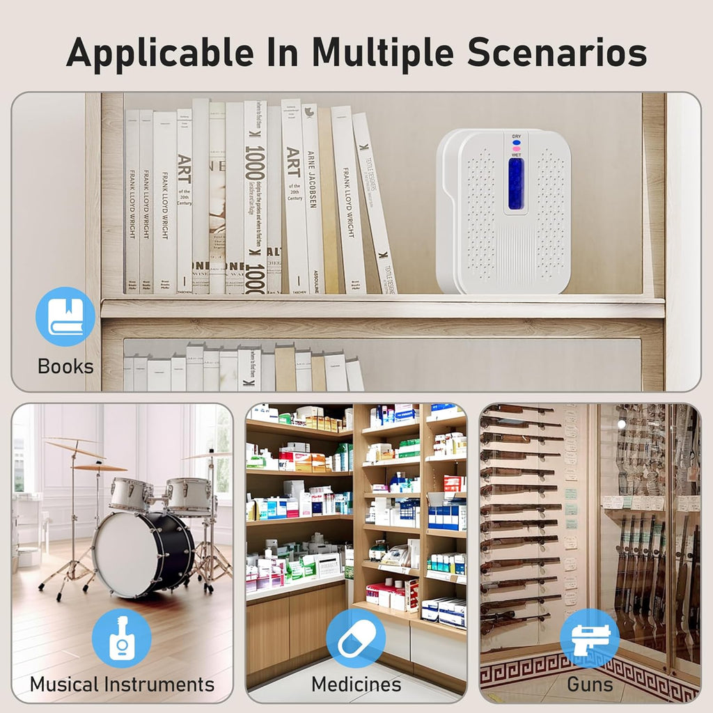 Skiennix Rechargeable Mini Dehumidifier - Portable & Energy Efficient for Bathrooms, Closets & Cars