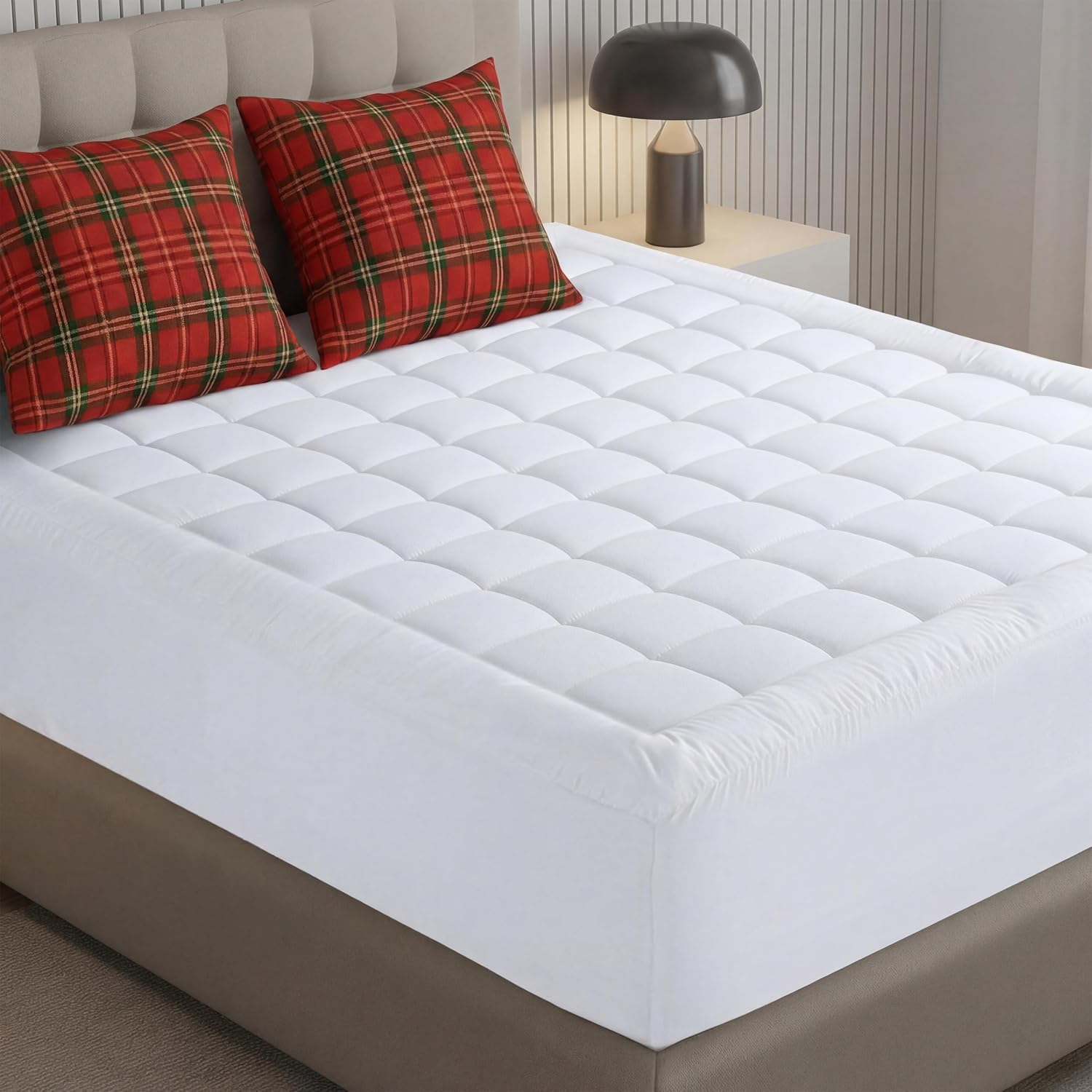 Utopia Bedding Queen Mattress Pad - Quilted Premium Protector with Deep Pocket for 16-Inch Mattresses | 60x80 Inches, White