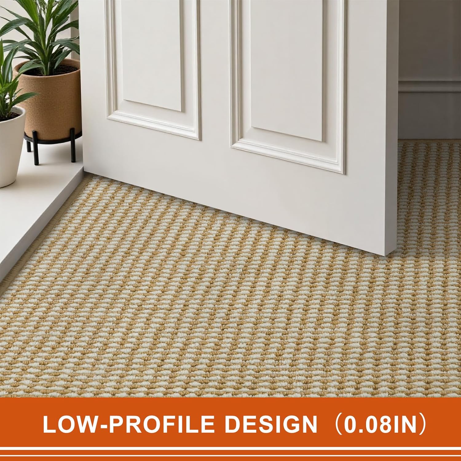Regine Switzerland Dirt Trapper Door Mat - Non-Slip, Absorbent, Washable | 20" x 32", Beige White