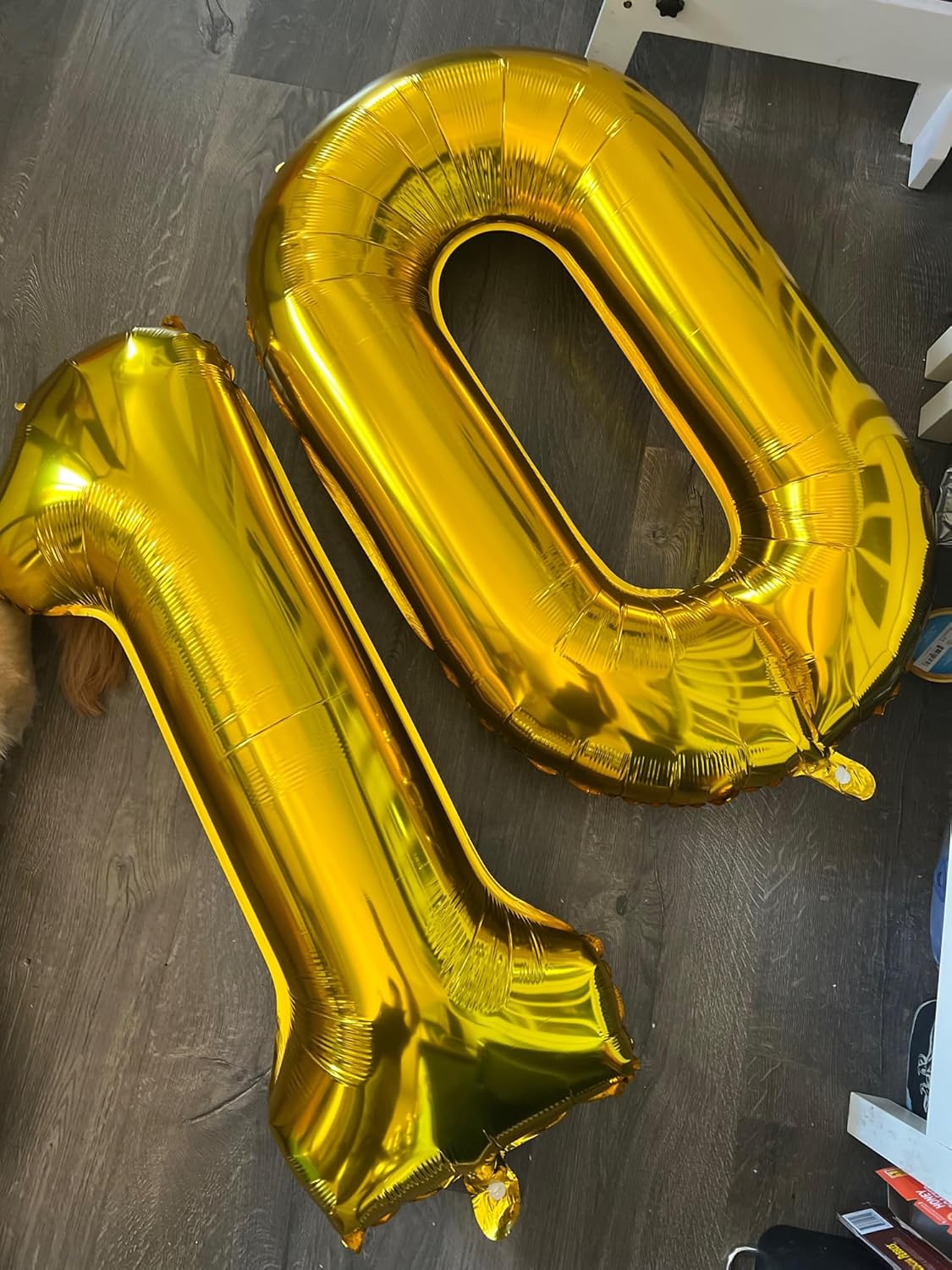 Smlpuame 40-Inch Gold Number Balloons 0-9 | Large Helium Foil Balloons for Birthday & Anniversary Celebrations