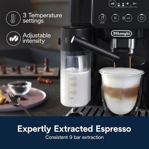 De'Longhi Magnifica Start Automatic Espresso Machine - Auto Milk Frother & Built-In Grinder | 5 One-Touch Recipes for Home Barista Coffee