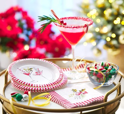 Kathy Davis 36-Count Dessert Plates - 7-Inch Christmas Party Supplies by American Greetings