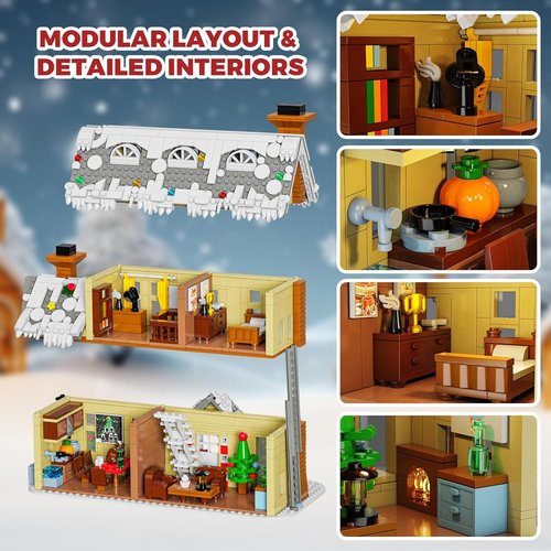 2025 Gingerbread House Building Block Set by [Brand Name] - Festive Sleigh, Holiday Animals & LED Lights | 1405 PCS for Adults & Teens