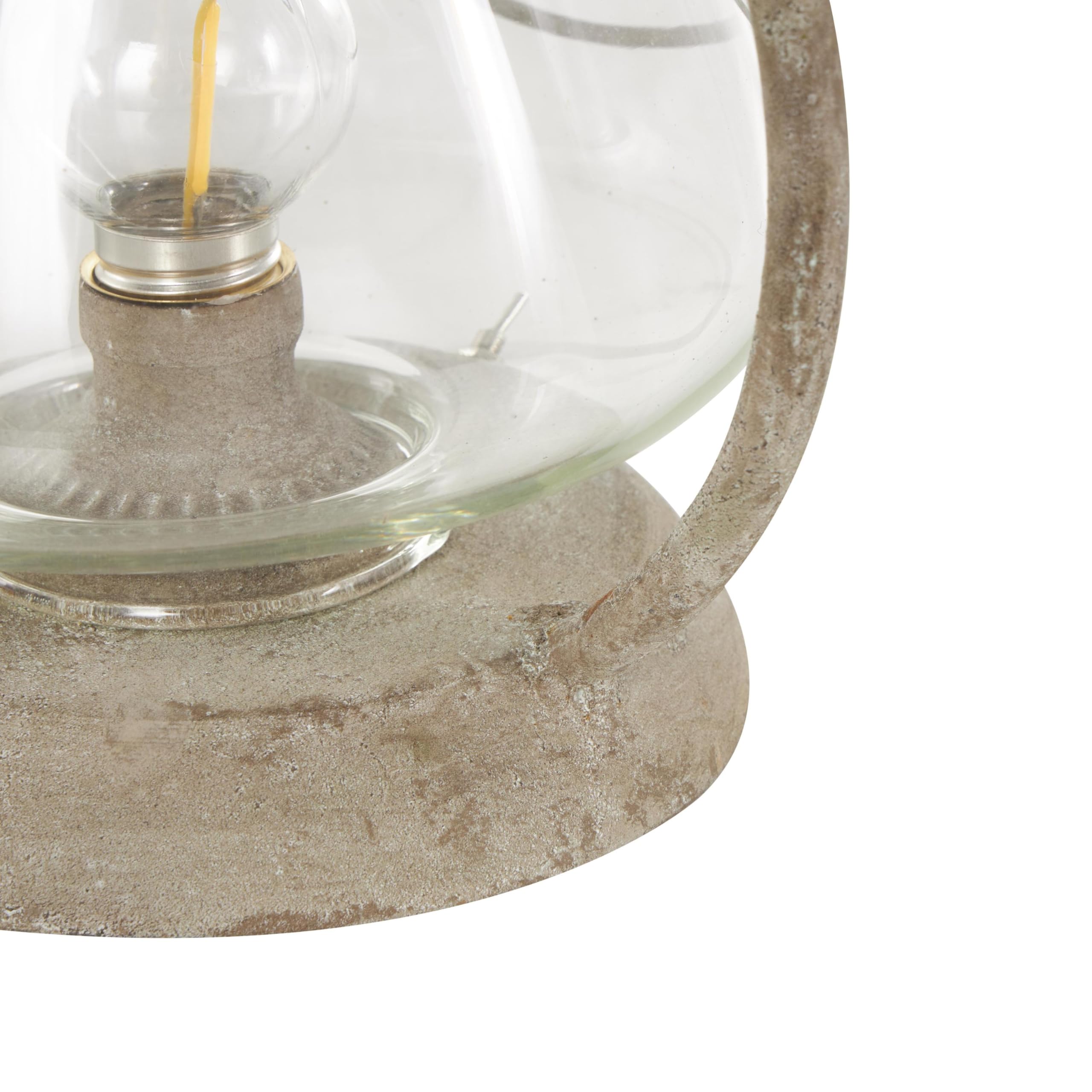 Deco 79 Metal Scroll Indoor Outdoor Candle Lantern Decorative Lantern Candle Holder with Arched Handle, Lantern 9" x 8" x 12", Bronze