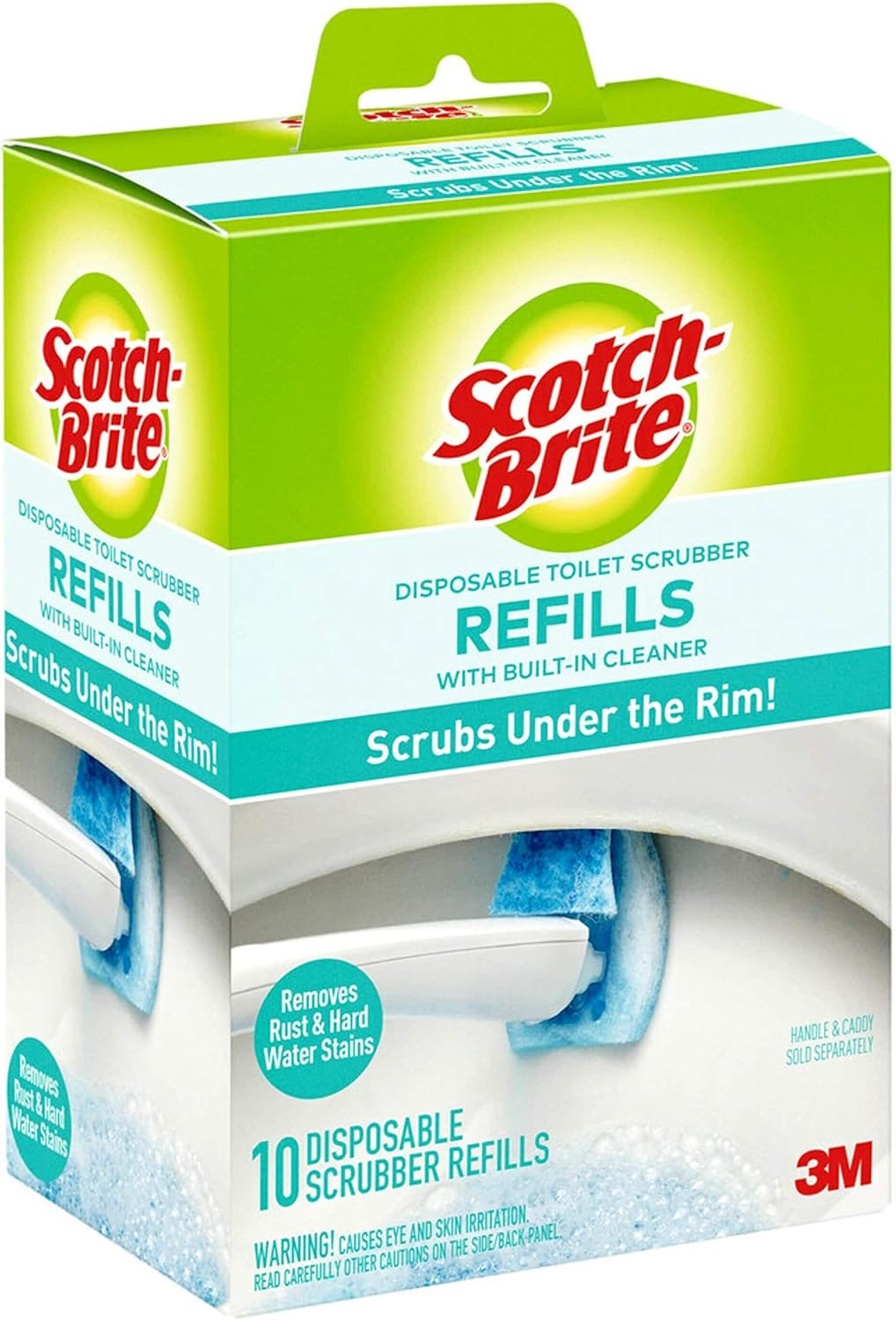 Scotch-Brite Toilet Scrubber Refills - Effectively Removes Rust & Hard Water Stains | 10 Disposable Blue Refills