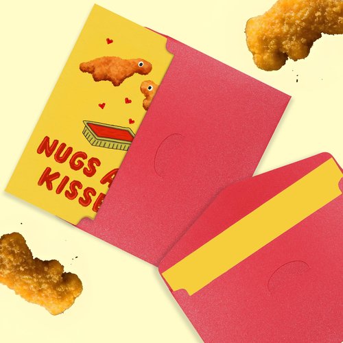 Faythory Funny Valentine’s Day Card for Him – Nuggs and Kisses Card, Men’s Valentine’s Day Gift, Boyfriend Valentine’s Day Card, Valentine Card for Husband or Wife