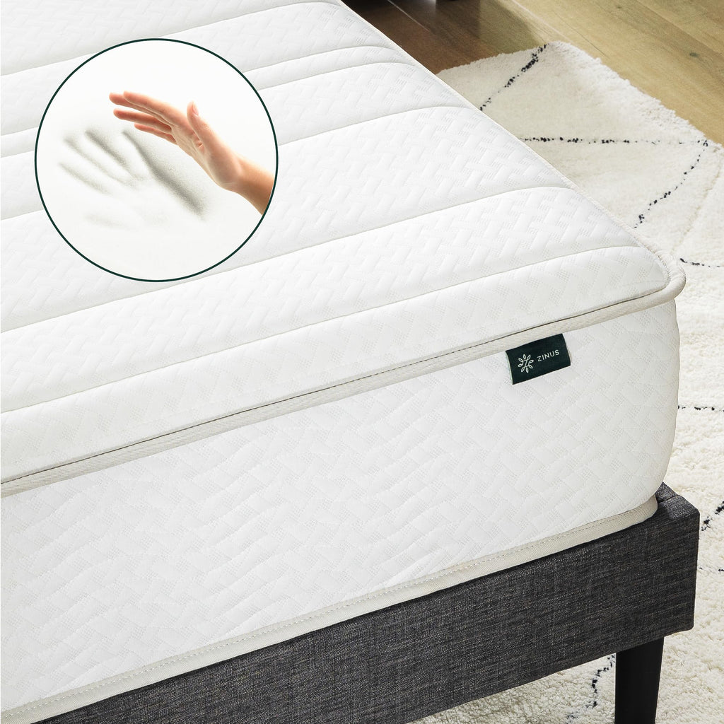 Zinus 6 Inch Foam and Spring Hybrid Mattress [New Version], Twin, Medium Firmness, Durable Support, Certified Safe Foams & Fabric, Mattress in A Box, White