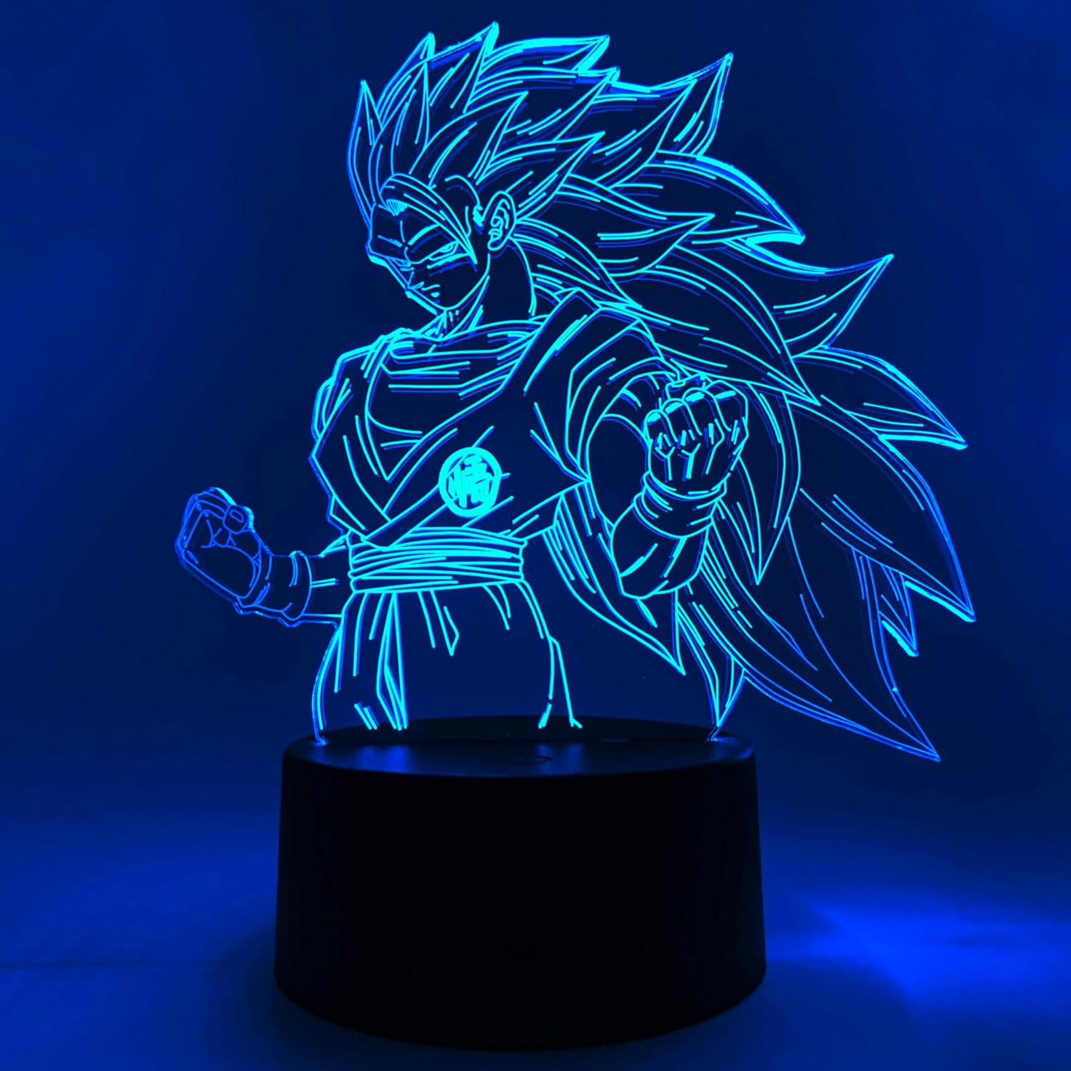 Otaku Lamps Super Saiyan 3 Goku Dragon Ball Super - 16 Color RGB LED Anime Night Light | 3D Room Décor Gift