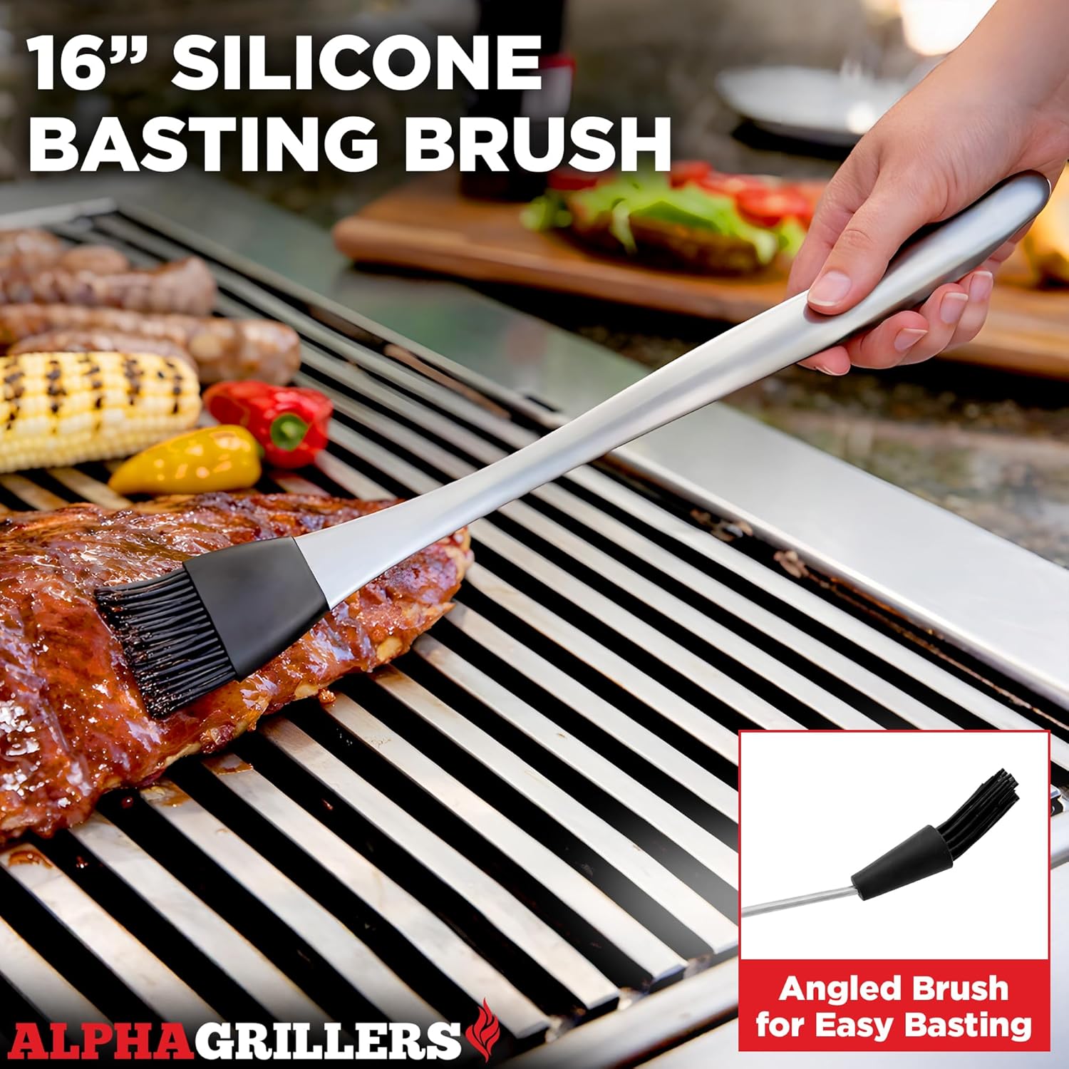 Alpha Grillers Grilling Accessories Set - Premium BBQ Tools with Spatula, Fork, Brush & Tongs - Perfect Gifts for Men