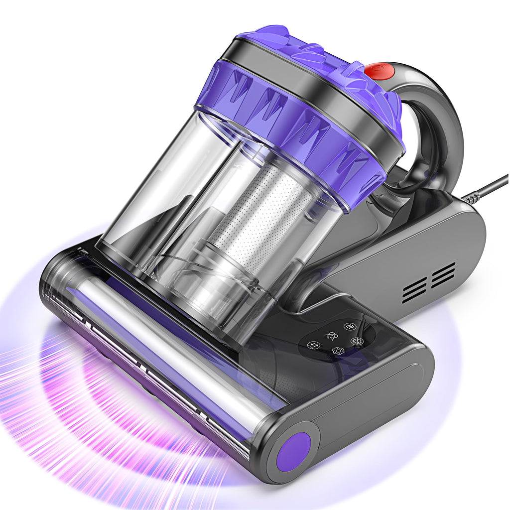 Yassol Mattress Vacuum Cleaner, Handheld Bed Vacuum Cleaner with 16Kpa Suction, 253.7nm UV-C Light, 149℉ Hot Air, Double-Cup Handheld Vacuums for Bed, Sofa, Couch, Crib (Corded, 550W)