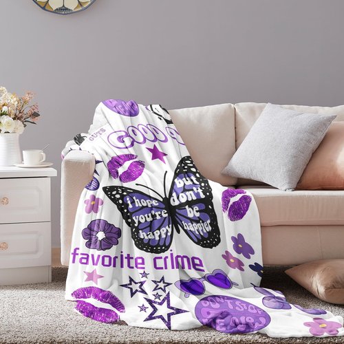 50'' x 40'' Music Olivia Singer Throw Blanket, Gifts for Boys Girls Fans Women, Soft Blankets All Seasons, Plush Cozy Lightweight Flannel Quilts for Bedroom Sofa Couch Living Room Decoration