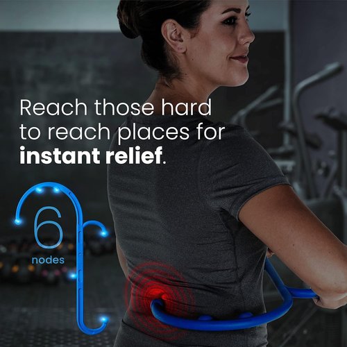 LiBa Back and Neck Massager - Handheld Trigger Point Therapy for Pain Relief | Blue Color Gift for All