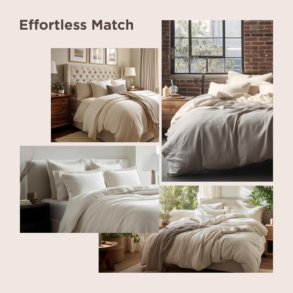 Bedsure King Duvet Cover Set - Bright White Oversized 3-Piece Extra Soft Cotton-Like Polyester, 120''x98'' with Zipper Closure & 2 Pillow Shams