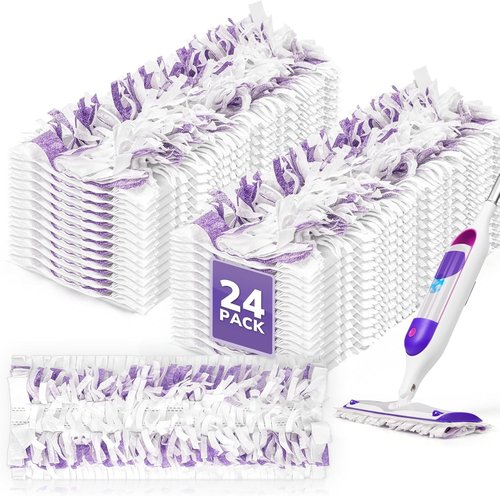 AIR U+ Disposable Power Mop Pads - 24 Pack Unscented 14-Layer Thickened Refills for Multi-Surface Cleaning