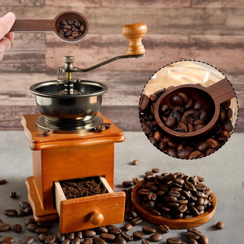 Coffee Scoop for Ground Coffees, Wooden Coffee Spoon Wooden Tablespoon Measuring Spoon Wood Ground Scoop Measuring Scoops for Grounding Beans or Tea Home Kitchen Accessories (15ml)