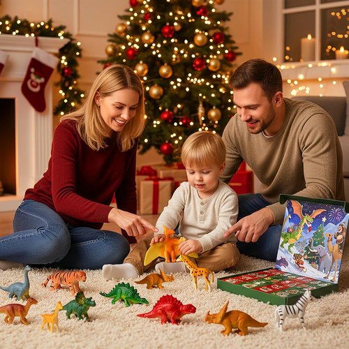 Dinosaur Advent Calendar 2025 - 24-Day Christmas Countdown with Realistic Figurines | Perfect Gift for Kids