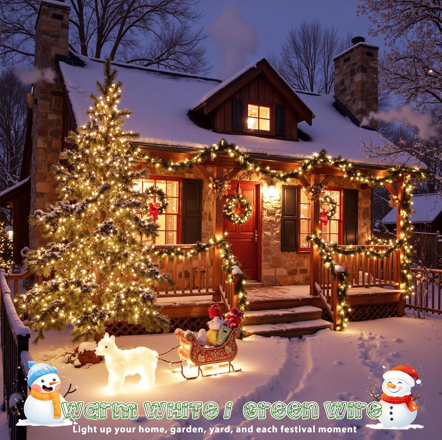 Warm White Christmas Lights by [Brand Name] - 50-Count Mini String Lights | 13FT Connectable for Indoor & Outdoor Holiday Decor