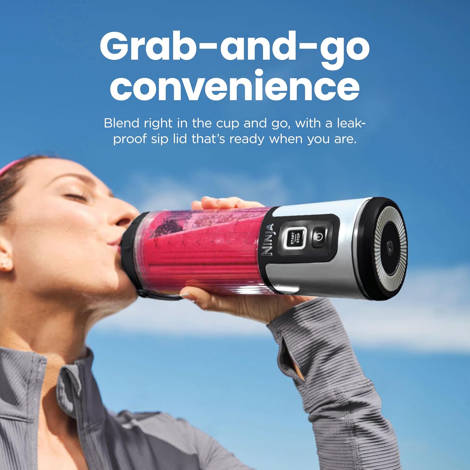 Ninja Blast Portable Blender - Cordless 18oz Personal Blender for Shakes & Smoothies | BPA-Free, Leakproof Lid, USB-C Rechargeable, Metallic Black