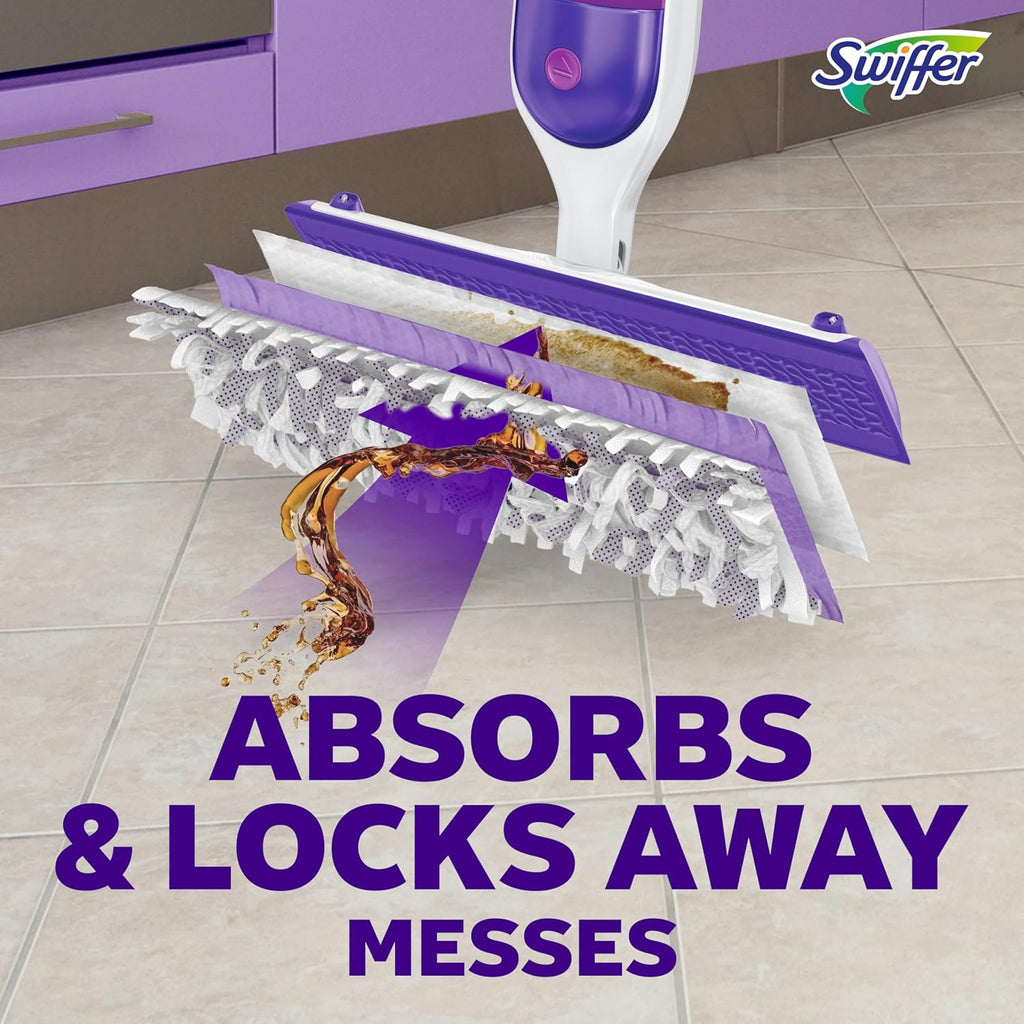 Swiffer PowerMop Multi-Surface Mop Kit - Fresh Scent Cleaning Solution, 2 Refills & Batteries Included
