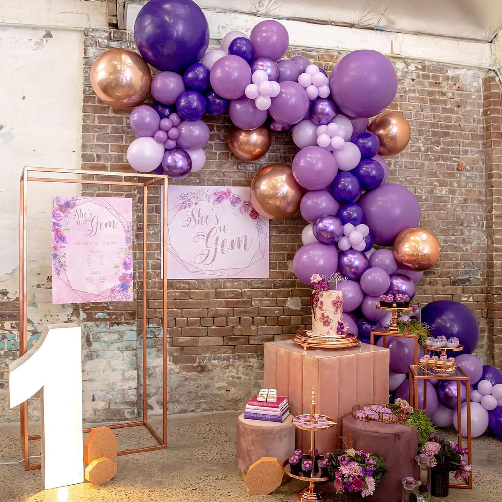 PartyWoo Dark Purple Balloon Arch Kit - 152pcs in 5-18 Inch Sizes for Birthday & Baby Shower Decor
