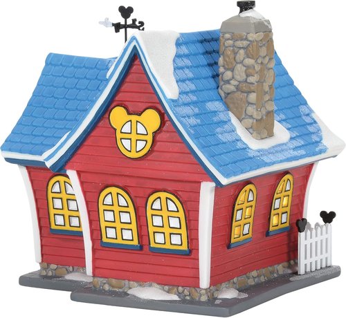 Department 56 Mickey’s Christmas Lit House - 6.26 Inch Red Holiday Decor