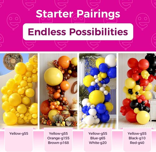 Bezente Yellow Balloons - 18 Inch Thick Latex Balloons for Bridal Shower & Birthday Decor | 30 Pack