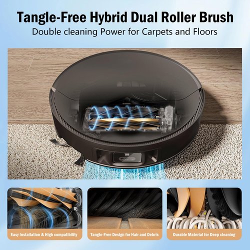 LOVOBO 26 Pcs Accessories for Dreame X50 Ultra L50 Ultra L40s Pro Ultra/Mova V50 Ultra Robot Vacuum Replacement Parts,2 Main Rolling Brushes,8 Mop Pads,6 Side Brushes,4 HEPA Filters,4 Dust Bags