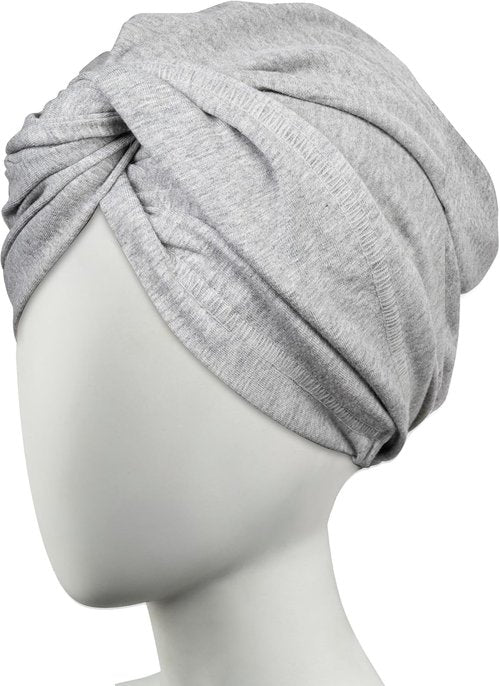 Conair Cotton Hair Towel Wrap - Fast Drying, Ultra-Absorbent Turban for All Hair Types | Gray