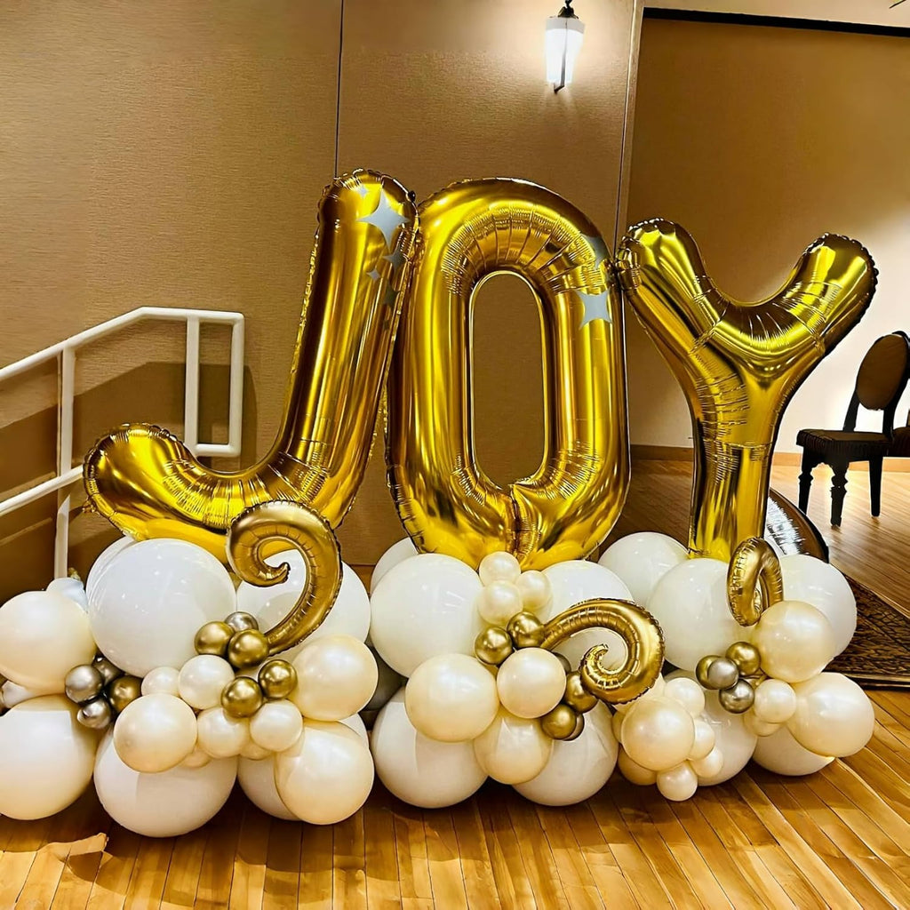 Skiennix 40-Inch Gold Helium Alphabet Balloons - Large Custom Letter Decor for Birthday & Anniversary Parties