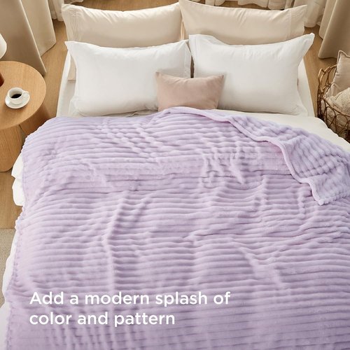 Bedsure GentleSoft Lavender Fog Full Blanket - Cozy Soft Throw for Women | Large 84x90 Inches