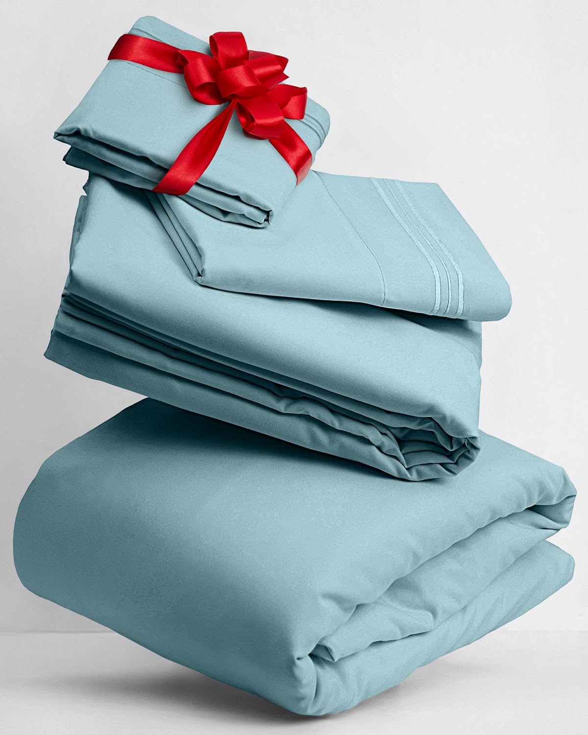 Mellanni Twin XL Sheets Set - 3 PC Hotel Luxury Bedding | Extra Soft, Cooling, Wrinkle-Resistant (Aqua)