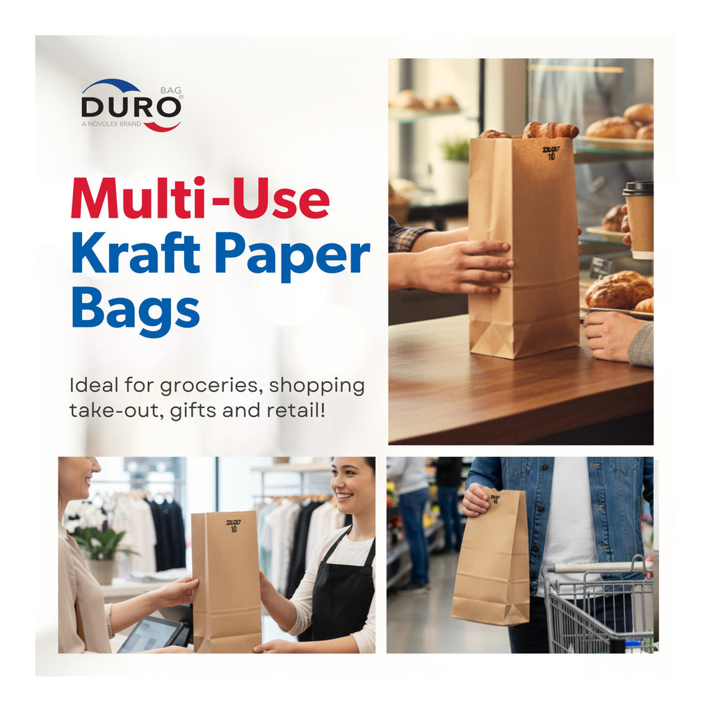 DURO ID# 18410 10# SOS Bag 35# 100% Recycled Natural Kraft, 500 Piece