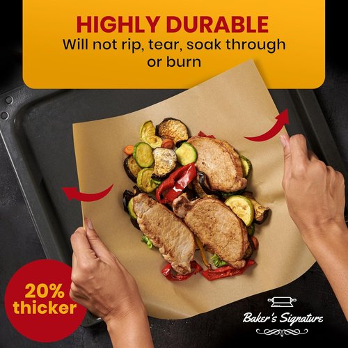 Baker's Signature Parchment Paper Sheets - 120 Precut Non-Stick 12x16 In | Unbleached, Non-Toxic, No Curling or Burning