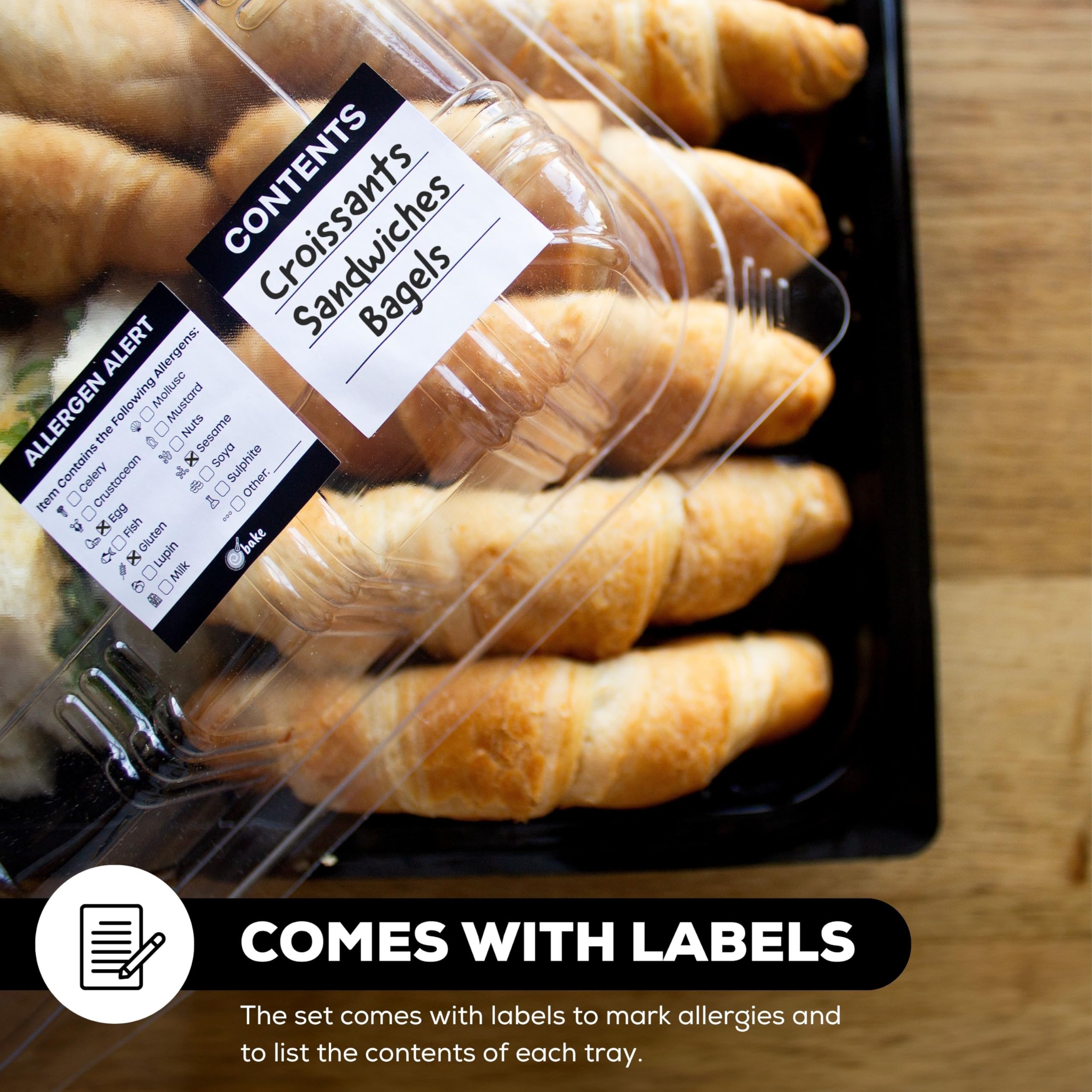 10 Pack Catering Trays with Lids – 17" Serving Tray with Lid, Heavy Duty Recyclable Plastic Party Platters for Catering, Buffet, Picnics & Events – Food Tray with Clear Lid (17.72 x 12.20 x 2.95 inch)