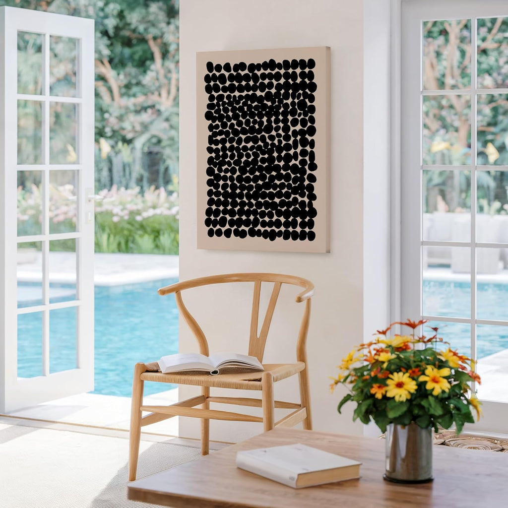 Poster Master Modern Abstract Canvas - Black Pebbles Print for Minimalist Living Room | Sizes 8x10 to 30x40