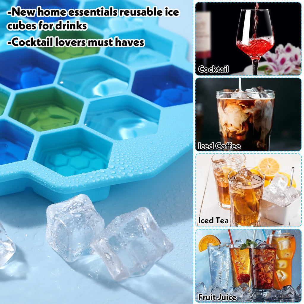 Versatile Honey Comb Silicone Mold, 19 Cavity Bee Silicone Mold for Baking, Reusable Non-Stick Gummy Molds for Candy, Chocolate, Jelly, Ice Cube