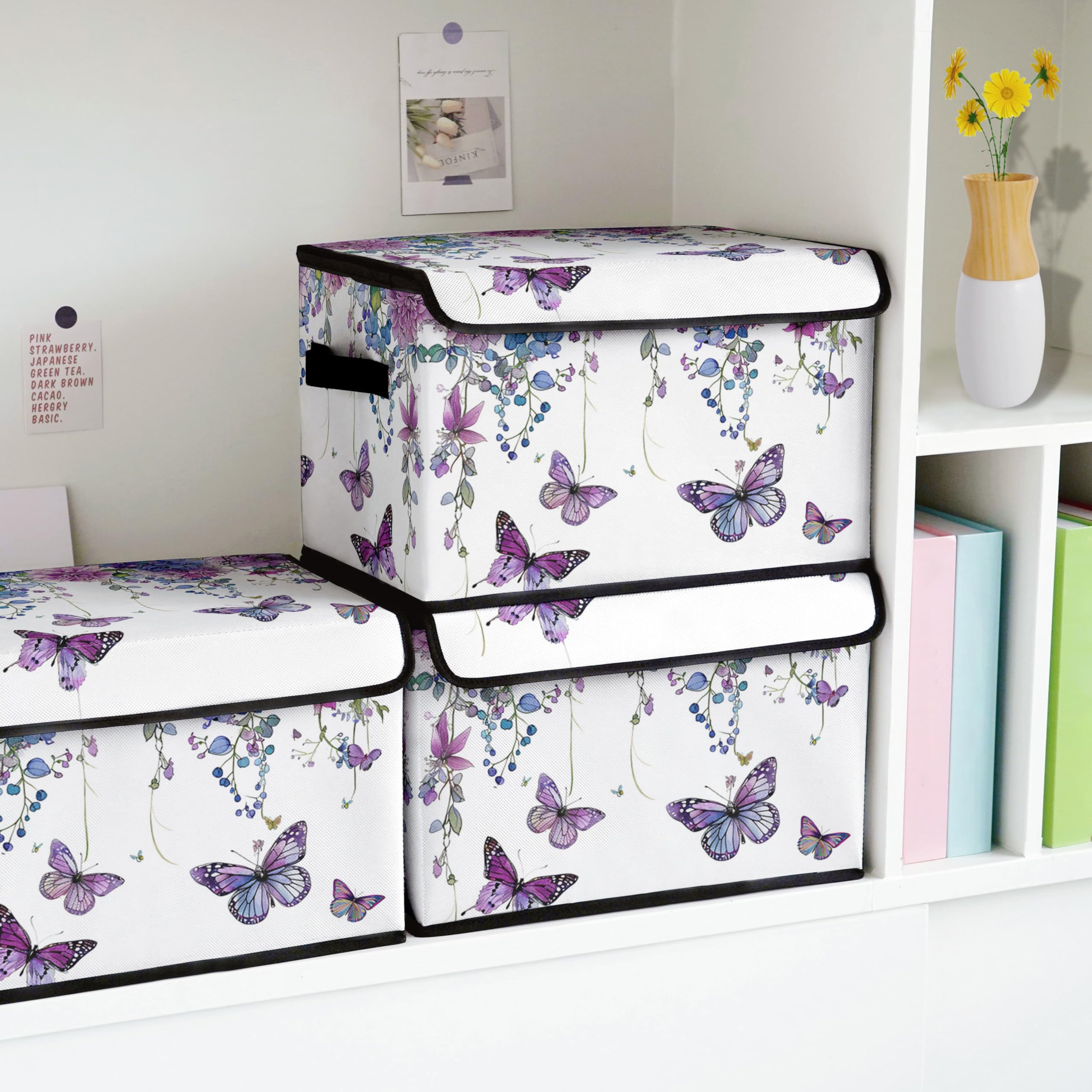 Dawuyu Stackable Clothes Storage Bins with Lids,Closet Organizers Fabric Box for Home and Office,Blanket Clothes Organizers,Under Bed Storage Containers 3 Pack.