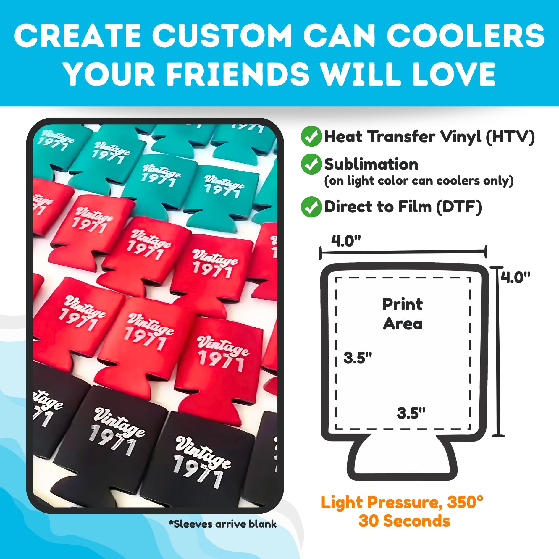 TahoeBay Neoprene Can Cooler Sleeves (25-Pack) Bulk Blank Sublimation Blanks for Vinyl Regular Size Plain Beer Coolers for Soda Cans & Bottles Black, White, Solid Color Set (Black)