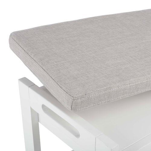 Lavish Home Shoe Bench - 3-Tier Wooden Shoe Rack for Entryway, Mudroom, or Bedroom - Entryway Shoe Storage with Padded Seat Cushion (White)