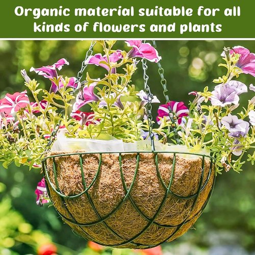 Legigo 8-Inch Coco Liners - 100% Natural Coconut Fiber Replacement for Hanging Baskets | 6 Pack