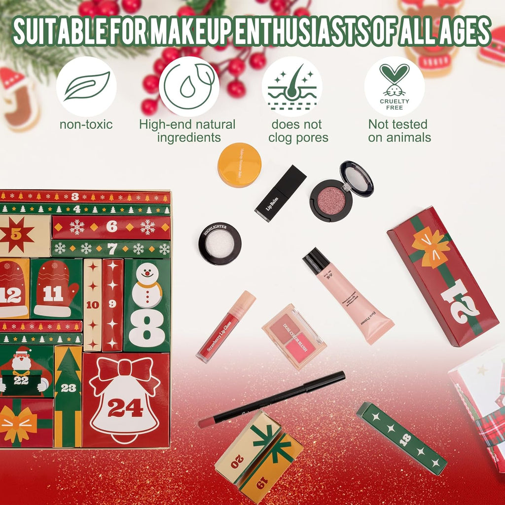 Skiennix Makeup Advent Calendar 2025 | 24 Days of Beauty Surprises for Teen Girls - Perfect Christmas Gift Set