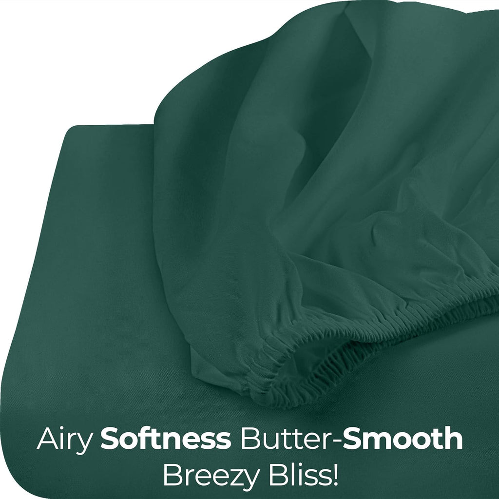 Utopia Bedding King Fitted Sheet - Deep Pocket Soft Microfiber - Fade & Shrinkage Resistant - Emerald