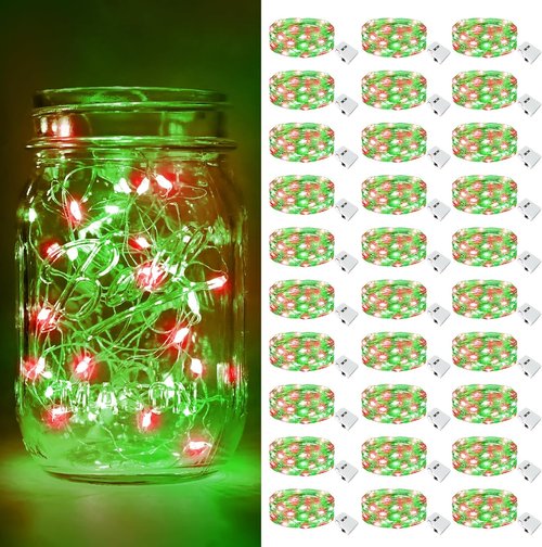 Btfarm 30 Pack Fairy Lights - Battery Operated 7ft 20 LED Twinkle Lights | Waterproof Mini Silver Wire for Christmas & Weddings