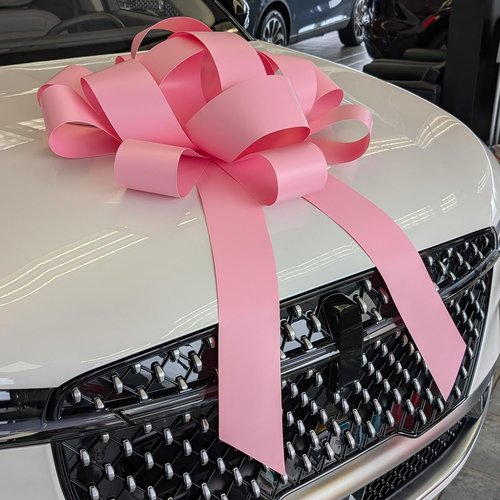 CarBowz Giant 30" Pink Car Bow - Non-Scratch Magnet & Weather-Resistant Vinyl Decor