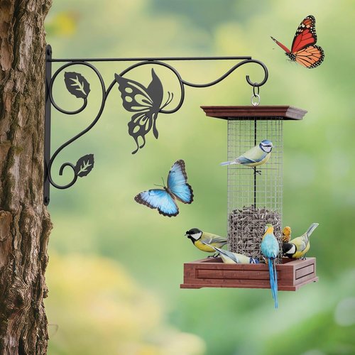 Heavy Duty Plant Hooks by [Brand Name] - 12 Inch Metal Wall Hangers for Indoor/Outdoor Use | Sturdy Bracket for Bird Feeders, Planters, Lanterns, Wind Chimes - Black