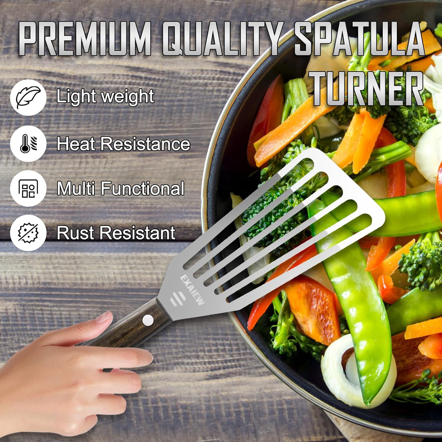Skiennix Fish Spatula - Flexible Stainless Steel Turner for Flipping Eggs & Burgers | 2-Pack